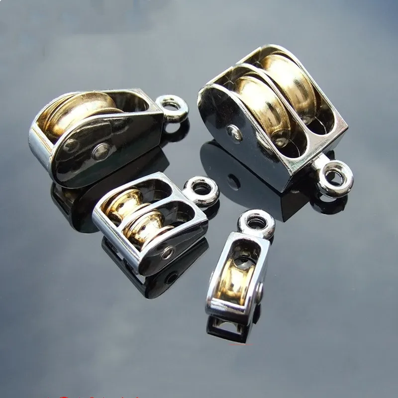 

36/52/75mm Metal Sheave Zinc Alloy Fixed Pulley Crown Block And Tackle Lifting Wheel Mini Single/Double Pulley For DIY