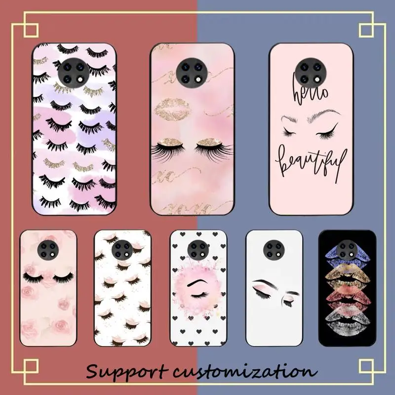 

eyelash Makeup Lip Painted Phone Case For Xiaomi Redmi Note8A 7 5 Note8pro 8T 9Pro TPU Coque for note6pro Funda Capa