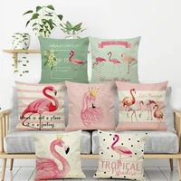 small red flamingo green leaf american garden nordic style pillowcase car sofa cushion throw pillow with core