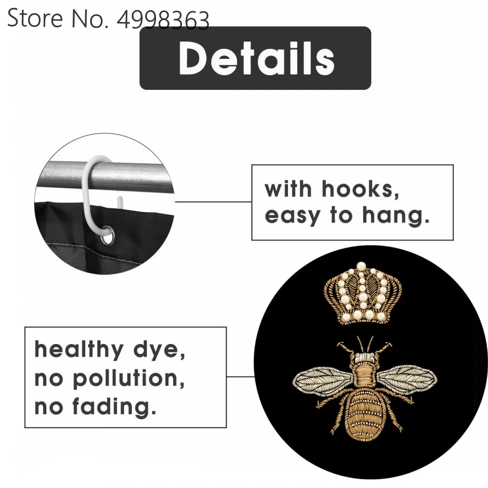 Набор из 4 предметов для ванной комнаты с сотовой королевой занавес крышка