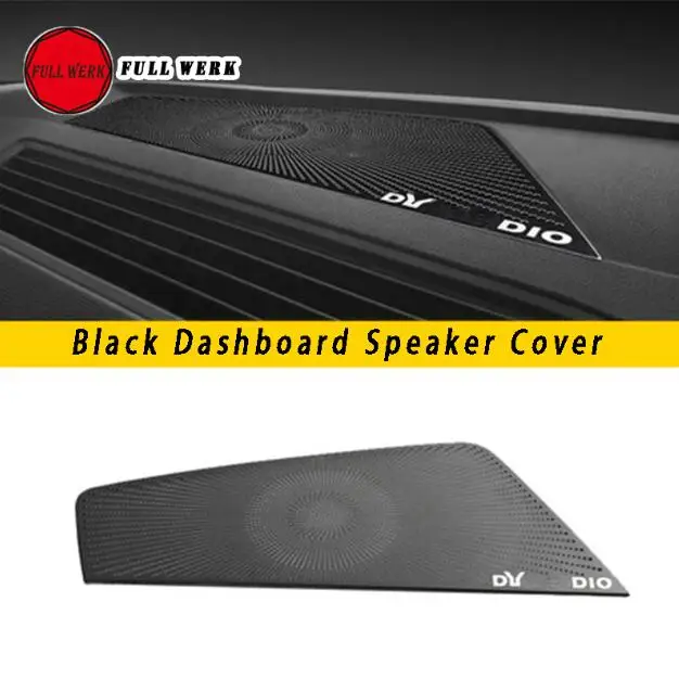 Black for Dashboard Нержавеющая Сталь автомобильный Стайлинг приборной панели динамик Накладка для Volkswagen Touareg 19 A столб динамик крышка наклейка аксессуары - Название цвета: Black for Dashboard