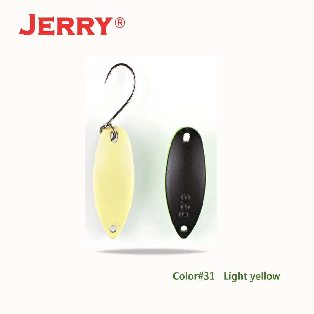 Jerry stream& области форели ложки небольшой светильник вес блесны Высокое качество рыболовные приманки один крючок жесткие приманки - Цвет: Light yellow