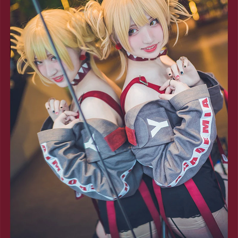 

Anime Boku No Hero Academia Cosplay Himiko Toga Costume My Hero Academia Coat Dress Full Set Sexy Costumes Wig Girls Women