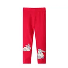 Jumping metersНовые леггинсы для девочек, штаны с аппликацией кролика, Детская Хлопковая одежда на осень и весну, Детские обтягивающие штаны