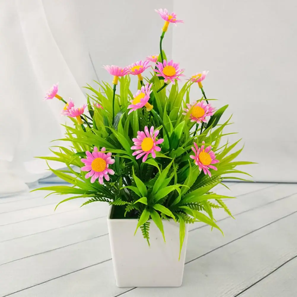 1 Набор в горшке искусственный бонсай ярких цветов домашний декор керамический