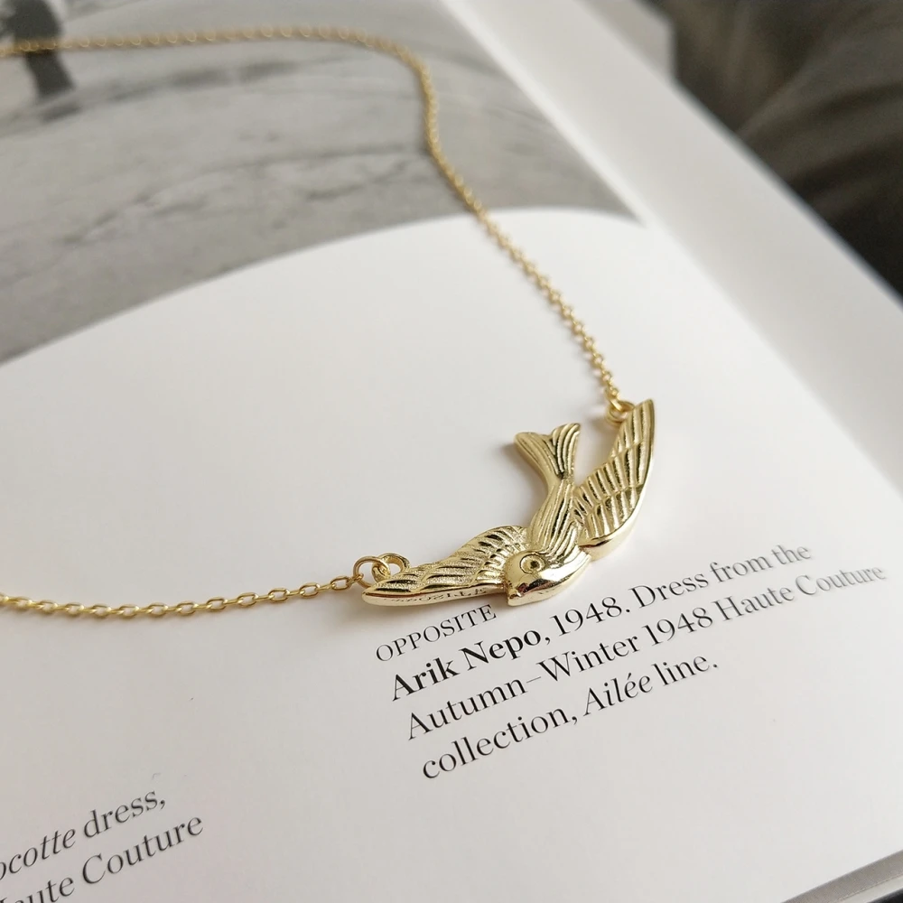 Ожерелье женское из серебра 925 пробы с птицами|Ожерелья| |