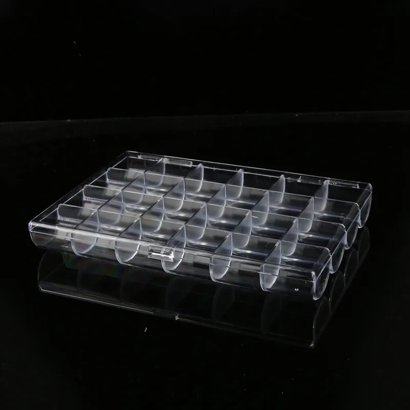 10/28 слотов Прозрачный Пластиковый пустой ящик для хранения ногтей Инструменты из