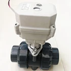 2 варианта ПВХ DN40 моторизованный шаровой клапан BSPNPT 1-12 ''347 провода AC110-230V с 15Nm привод с ручным управлением