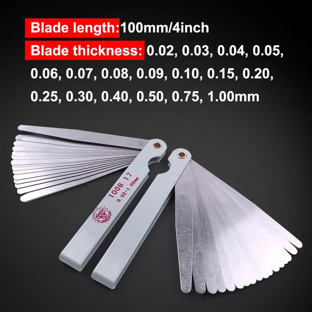 Нержавеющая сталь 100 мм Длина прямо показателя щупа 17 лезвия Gap наполнитель 0 02-1 00
