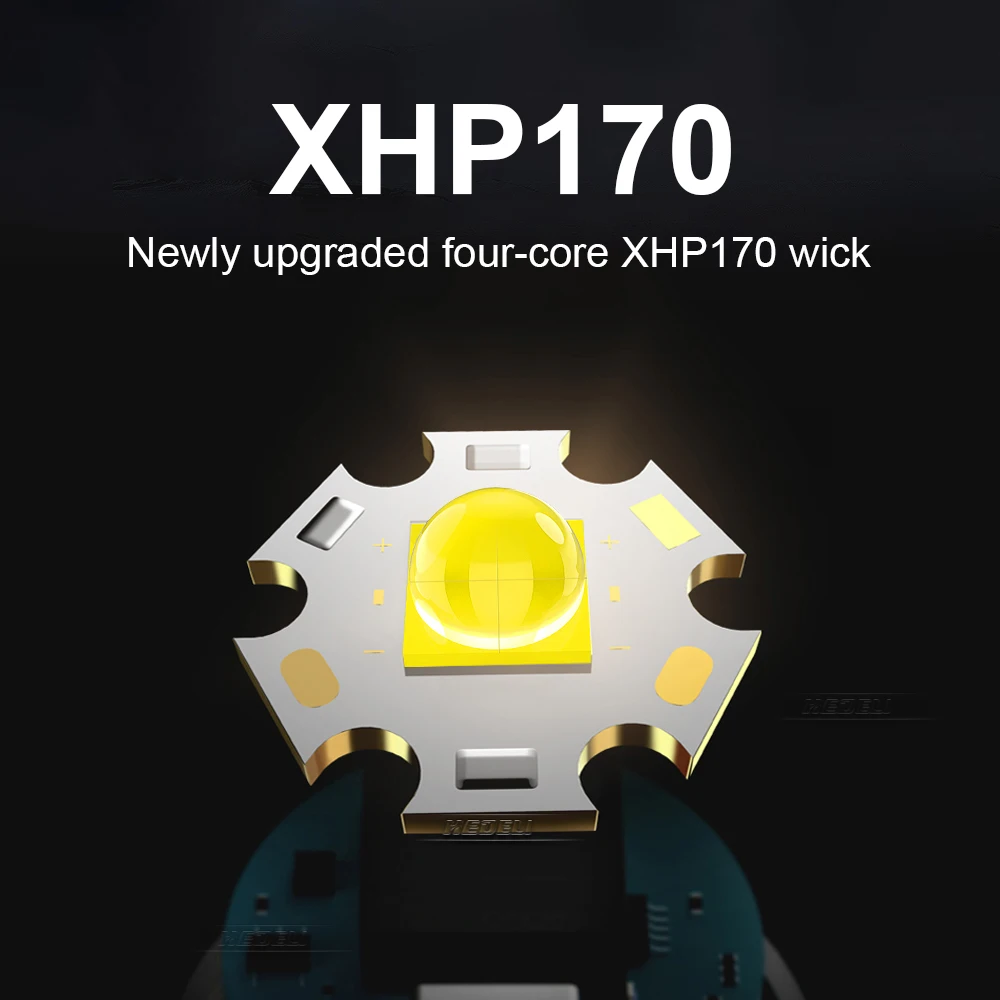 Супер мощная XHP170 светодиодная вспышка 18650 26650 зум тактический фонарь USB зарядка