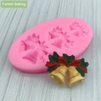 christmas gift bell decoration santa claus tree silicone fondant chocolate mold candy cake tools diy cookies gumpaste soft mould