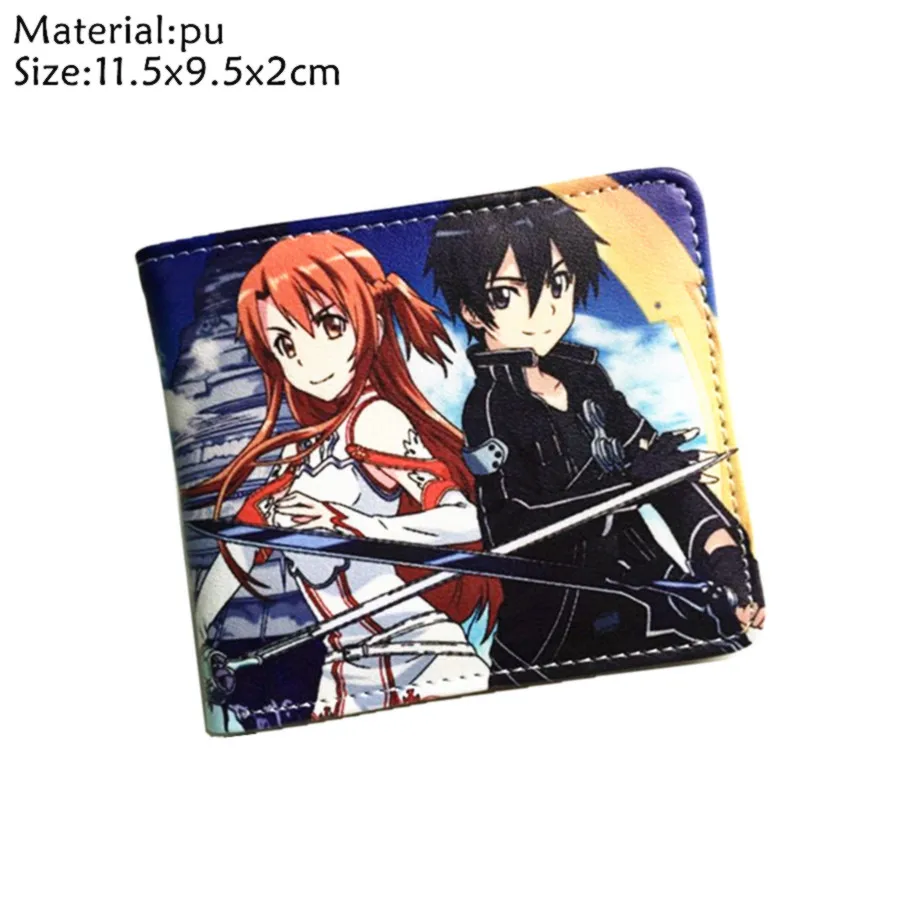 Sword Art Online SAO Kazuto кошелек аниме PU короткий двойной фото держатель для карт кошелек для мужчин и женщин на молнии карман для монет кожаный подарок