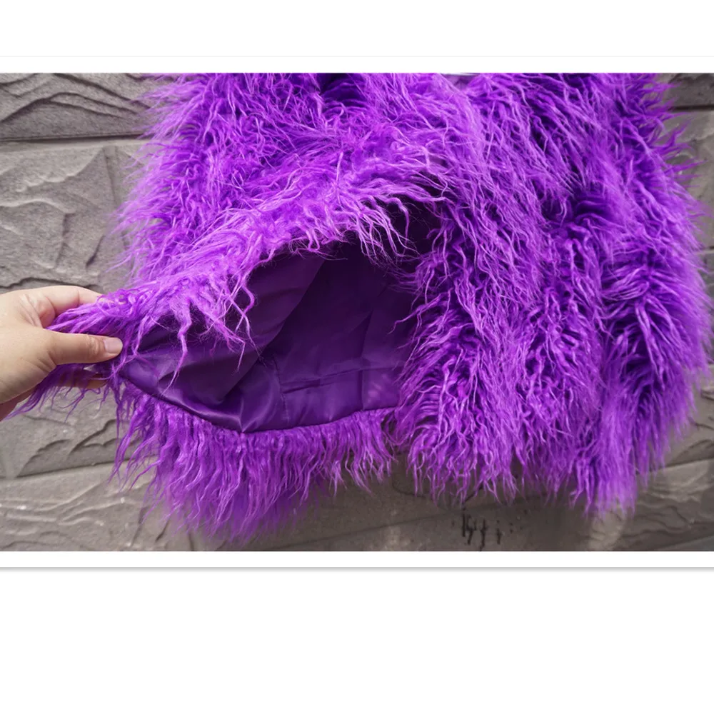 GTGYFF 5XL пальто зимнее женское пушистое с длинным рукавом из искусственного меха