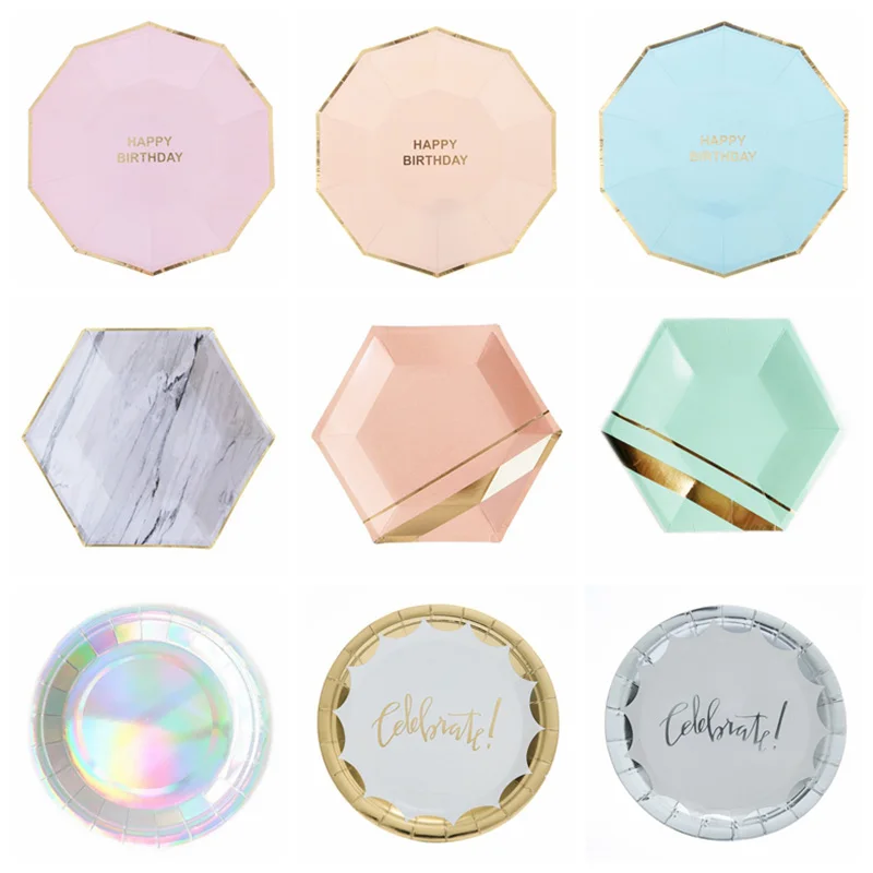 10 шт./компл. сусального золота розовые одноразовые столовые приборы на Рождество