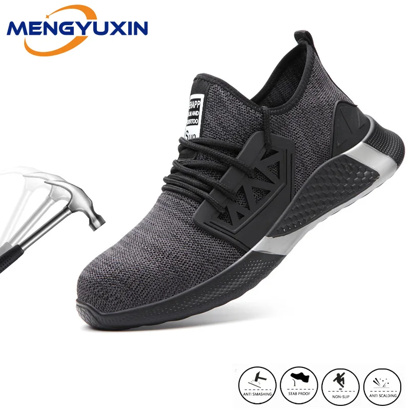 

MENGYUXIN Breathable safety boots anti-smashing work shoes men's boots steel toe cap safety shoes men's indestructible shoes