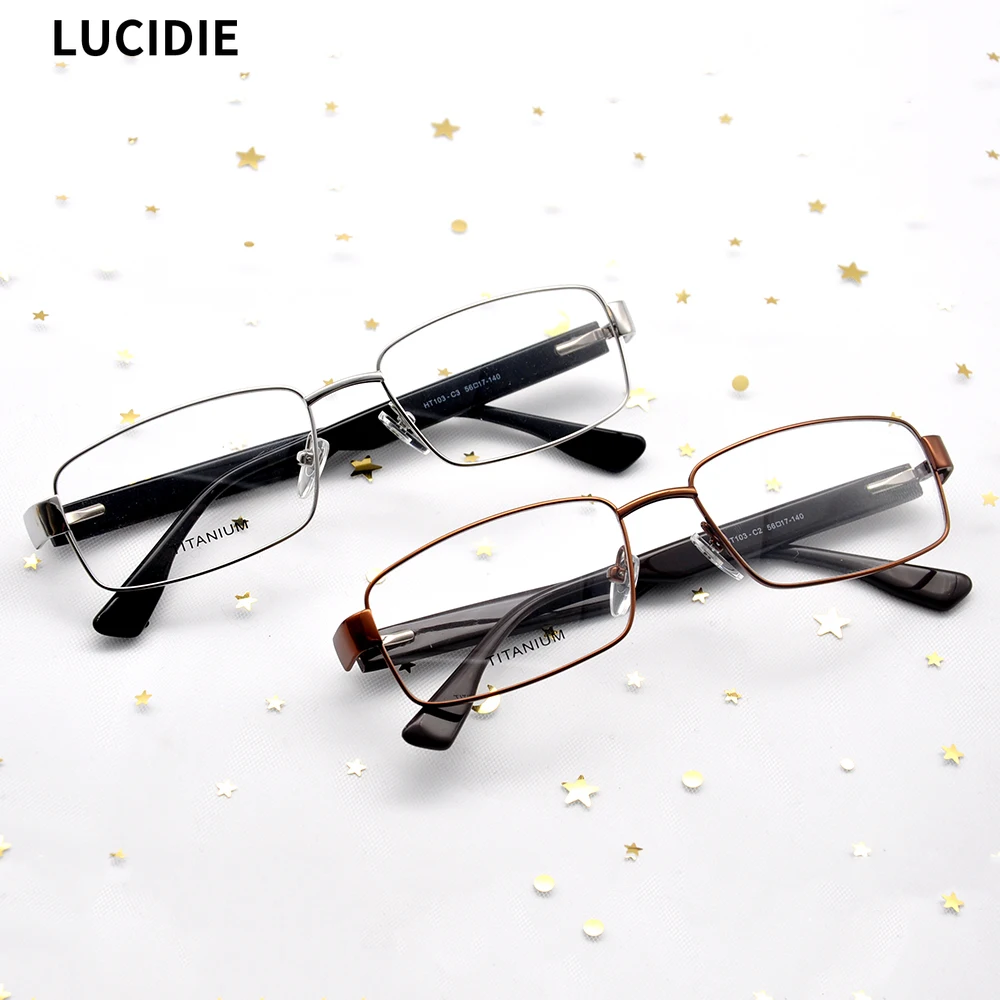 

LUCIDIE 2020 New Clear Lens Eyeglass Square Glasses Frame Men&WomenFashion Titanium Eyewear Frames for Woman&man Spectacles