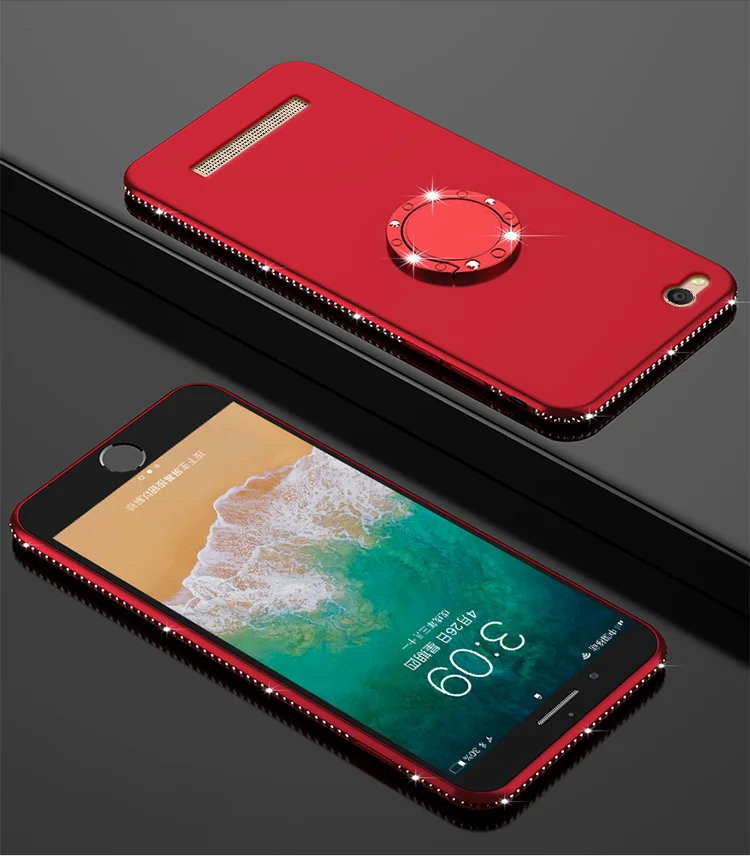 Роскошный Блестящий Алмазный чехол для телефона Xiaomi Redmi 4A 5A 4 с кольцом на палец
