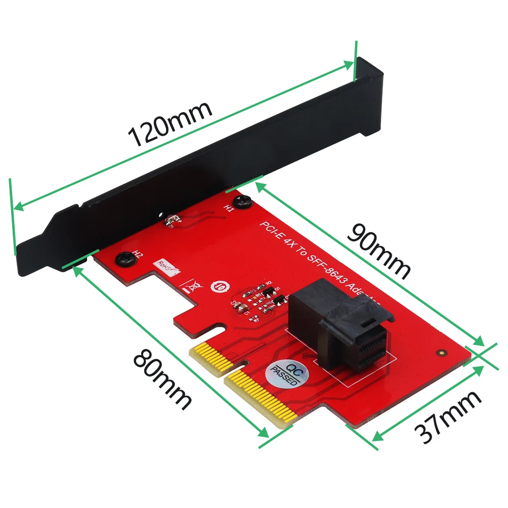 

SFF-8643 to PCIe 4X Adapter Card 2.5 Inch U.2 PCI-E NVMe 36-Pin SSD Converter Hard Disk Expansion Card for Desktop PC Computer