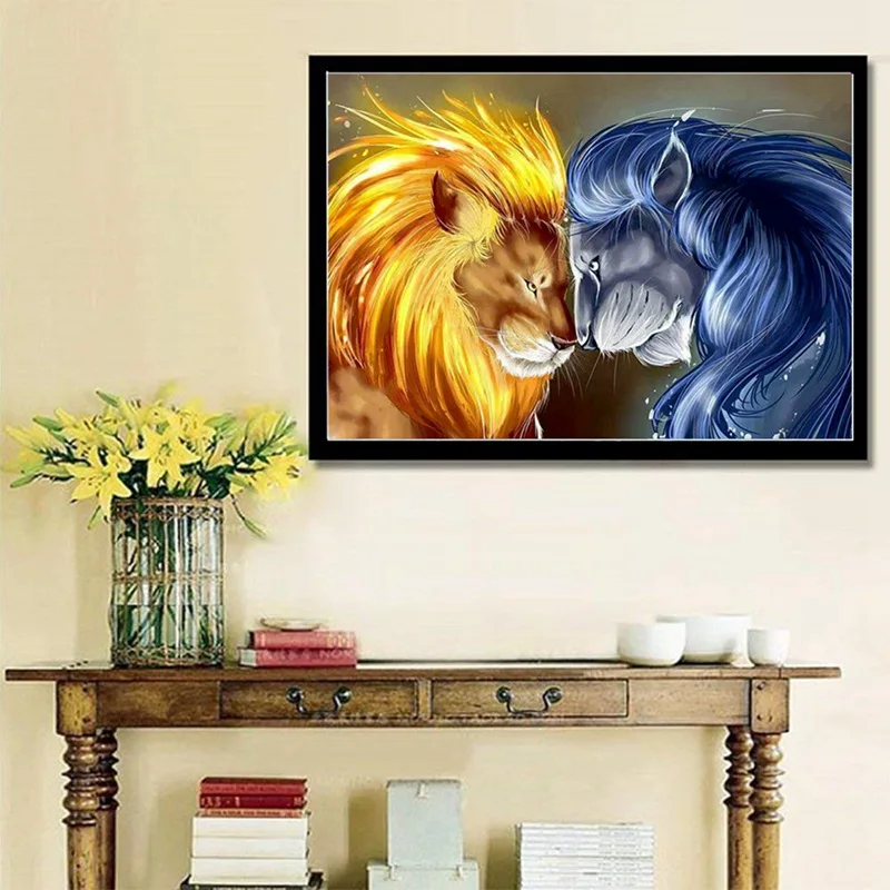 DIY Diamond Painting Animal Tiger Embroidery Mosaic Coast Landscape Art Kits Home Decoration 1 AB | Дом и сад