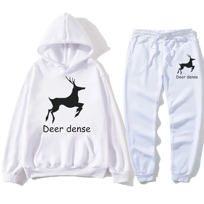 

Dree Dense brand men's solid color casual suit autumn new men's hoodie + pants two piece sportswear fashion sportswear suit men