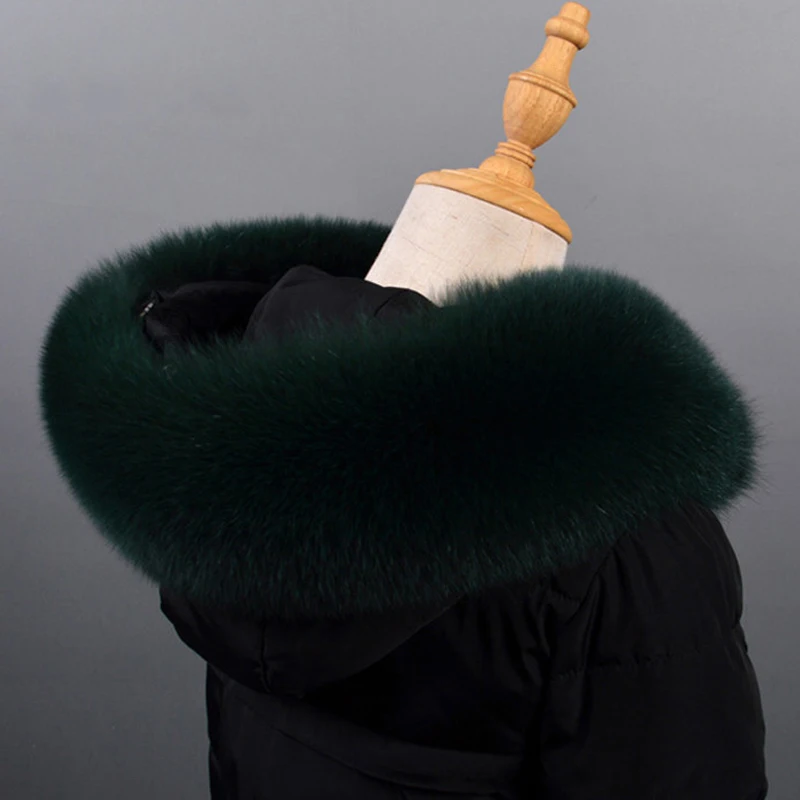 Зимний воротник из натурального Лисьего меха женские прямые шарфы лисьего шаль