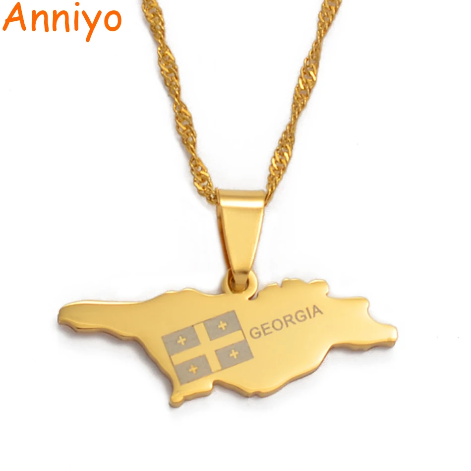 Ожерелье с подвеской в виде карты Джорджии Anniyo для женщин ювелирные изделия