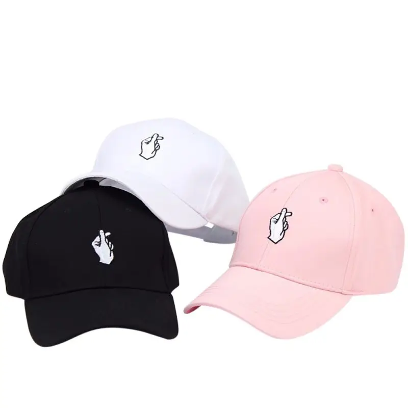 

Sports Ponytail Baseball Cap Angled Brim Love Gesture Finger Printed Cotton Hat Outdoor Sunscreen Snapback Caps For Men Women