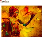 5D алмазная живопись сделай сам, Африканская женщина, Бабочка, полная выкладка, квадратная Алмазная вышивка, мозаика из бисера, Набор для вышивки крестиком, Декор