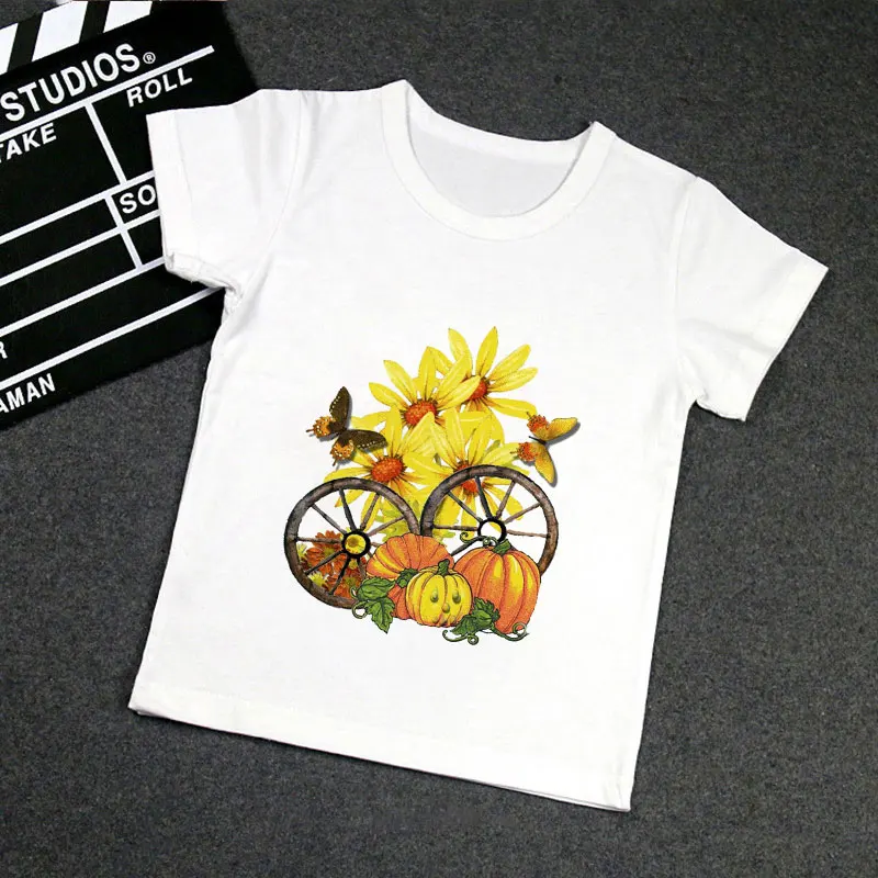 

New 3 Colors Kid's Tee Shirt Children Girls Summer Short Sleeve Cool Tops Tee Vogue T-shirts 24M-9T Plant Flowers Bicycle Sweet