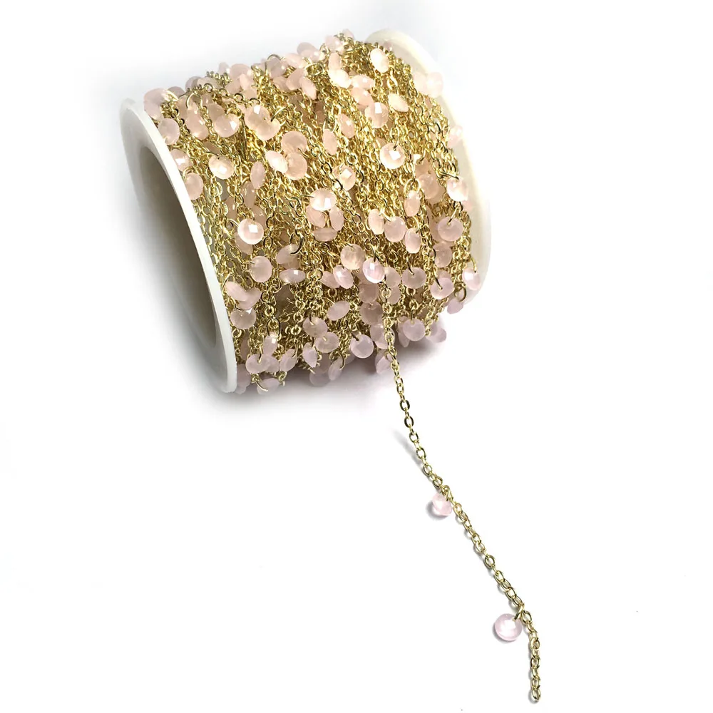 

Цепочка ручной работы с кристаллами и медными звеньями, для изготовления ювелирных изделий «сделай сам», кулон, браслет, цепочка с золотист...