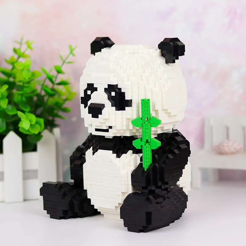HC 1018 мультяшный китайский медведь кошка панда животное 3D модель 2444 шт DIY Мини
