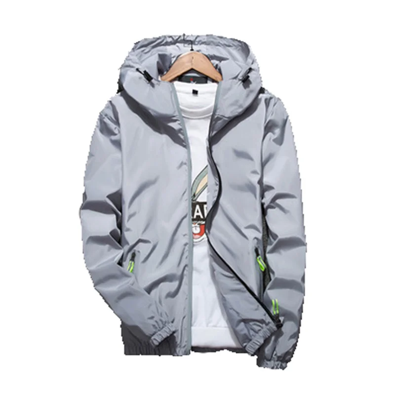 

2021 New Gray Men Women Jacket Red Black White Top Spring Summer Couples Thin Outdoor Sports Hooded Plus Size Loose Coat GH162