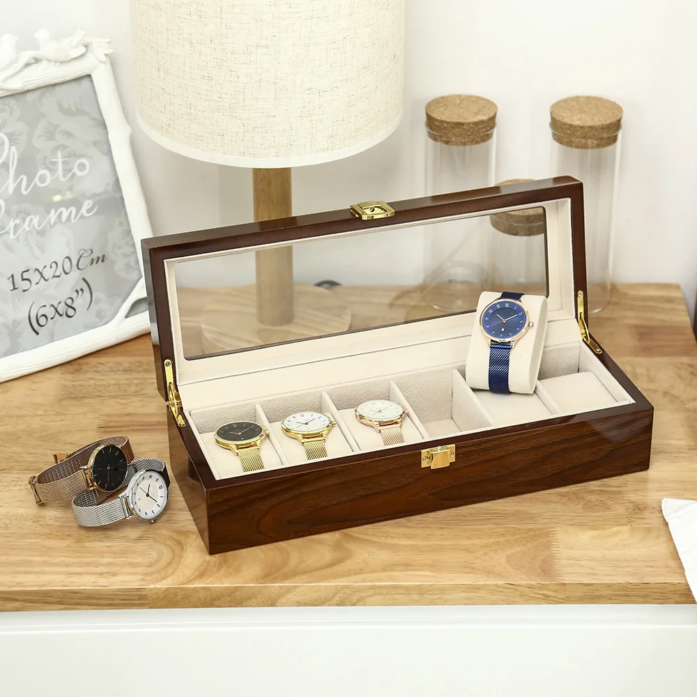 Одежда высшего качества 6 сетки часы для хранения Организатор Дисплей чехол