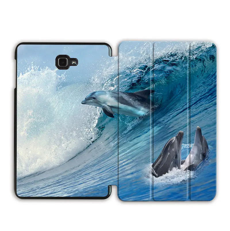 SS06 Чехол MTT для samsung Galaxy Tab A A6 10,1 '' SM-T580 T580N T585 T585C милый Дельфин из искусственной кожи флип-чехол с подставкой чехол для планшета - Цвет: SS06