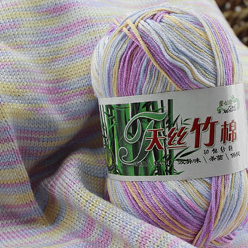 White yellow purple WITUSE 11,11, акция, распродажа, 21 цвет, мягкая натуральная шерстяная хлопковая пряжа для одежды, свитер, ручная вязка, моток, вязание крючком - Цвет: White yellow purple