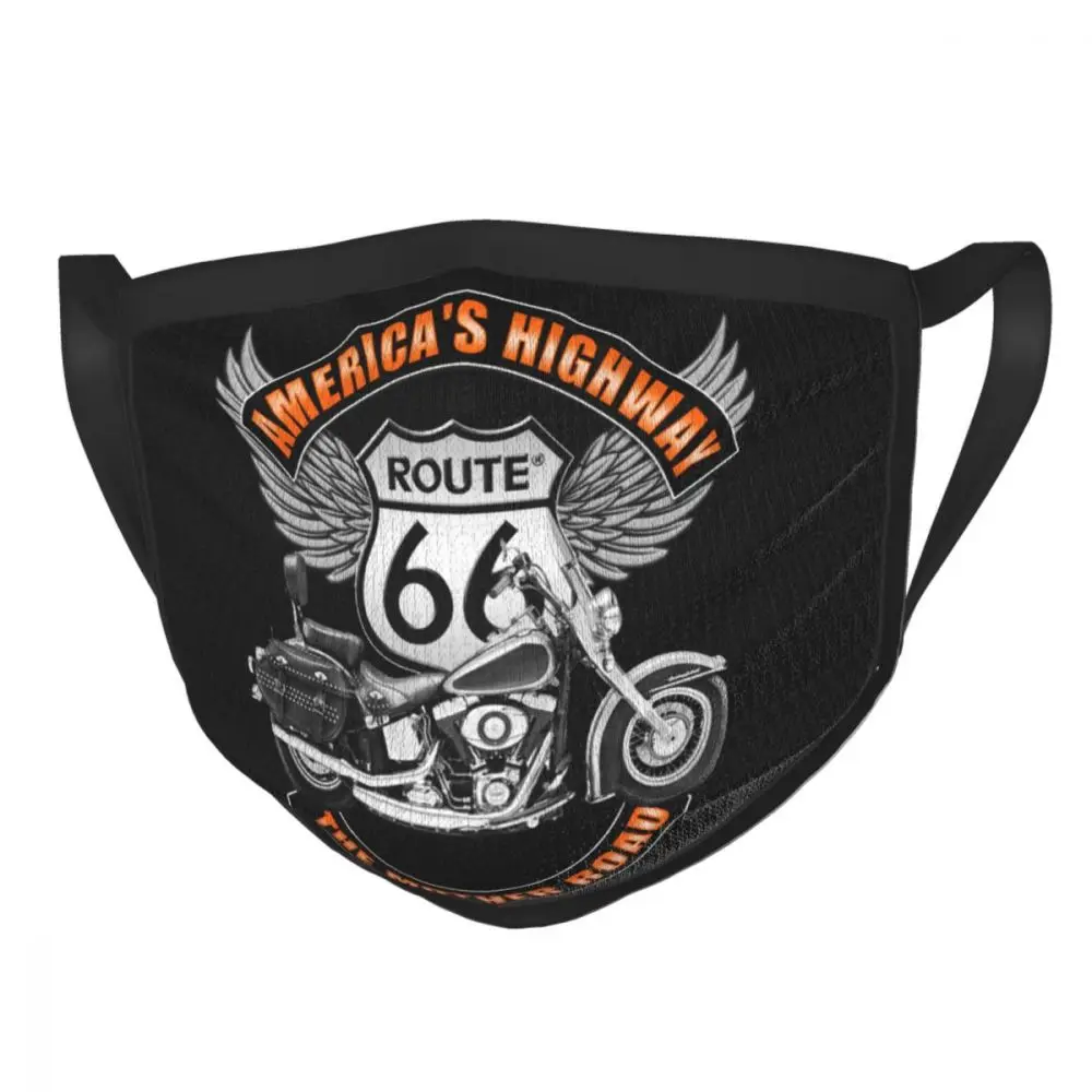 

Americas Highway Reusable Face Mask Route 66 Mother Road Classic Retro Anti Haze Mask Protection Mask Respirator Mouth Muffle