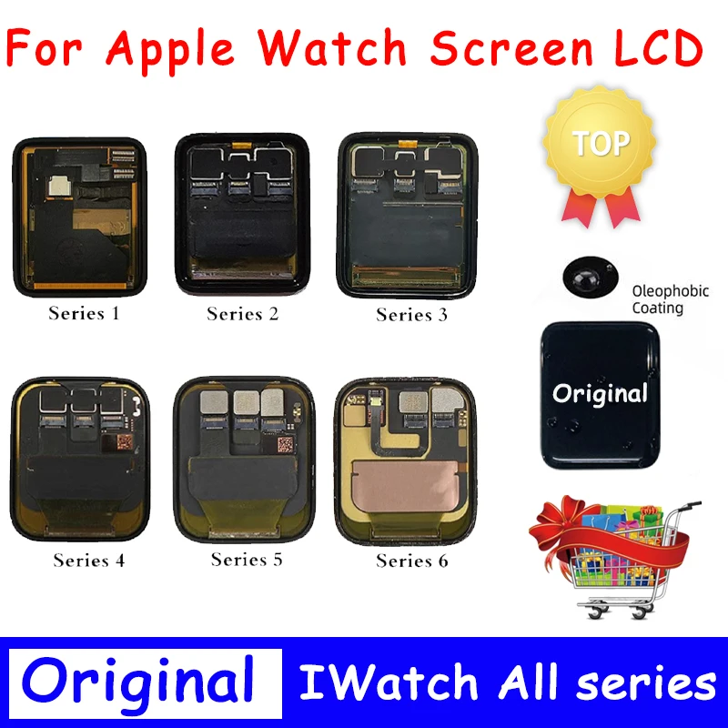 Оригинальный ЖК-дисплей для iWatch Series 1/2/3, 38/42 мм, зеркальный  дисплей для Apple Watch Series 4, 5, 6, 40/44 мм, ЖК-дисплей | АлиЭкспресс