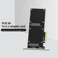 pcie riser card nvme 2 5 ssd u 2 to pci e x8 x16 adapter interface sff 8639 32gbps sata express double bay transfer server x99