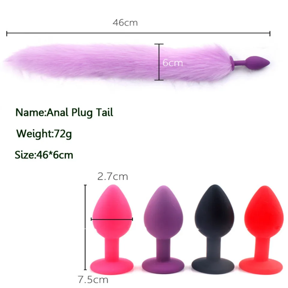 Анальная пробка хвост лиса 3 шт./лот интимные игрушки для женщин мужчин секс