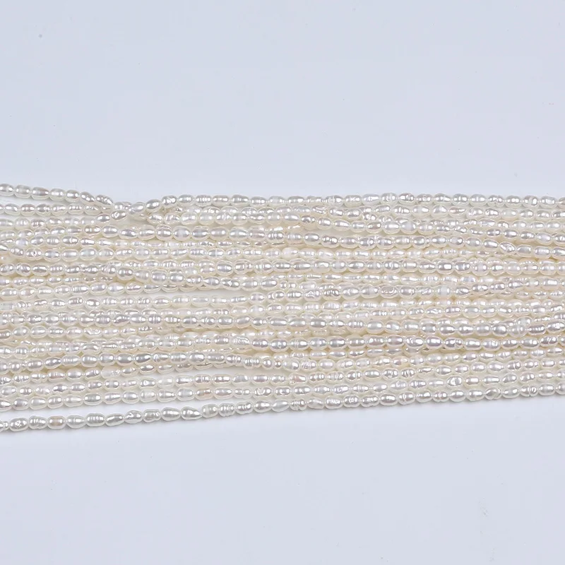 

2.5-3mm Rice Shape Pearl String Baroque Pearl Mother Of The Necklace