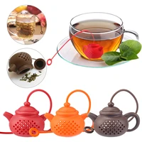 1pcs creative silicone repeatable infuser strainer tea bag teapot shape teaware kitchen gadget leaf filter diffuser accessory