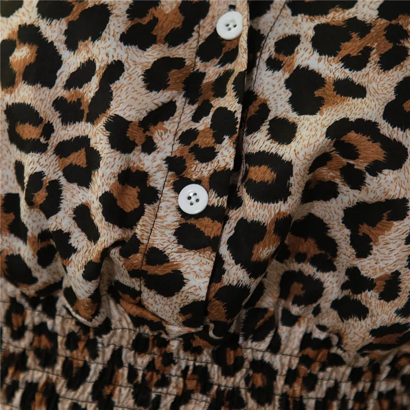 

Spring Summer Casual Leopard Print Button Up Blouse Women Long Sleeve Blouse Shirt Woman Streetwear Shirts 2021 camisas de mujer