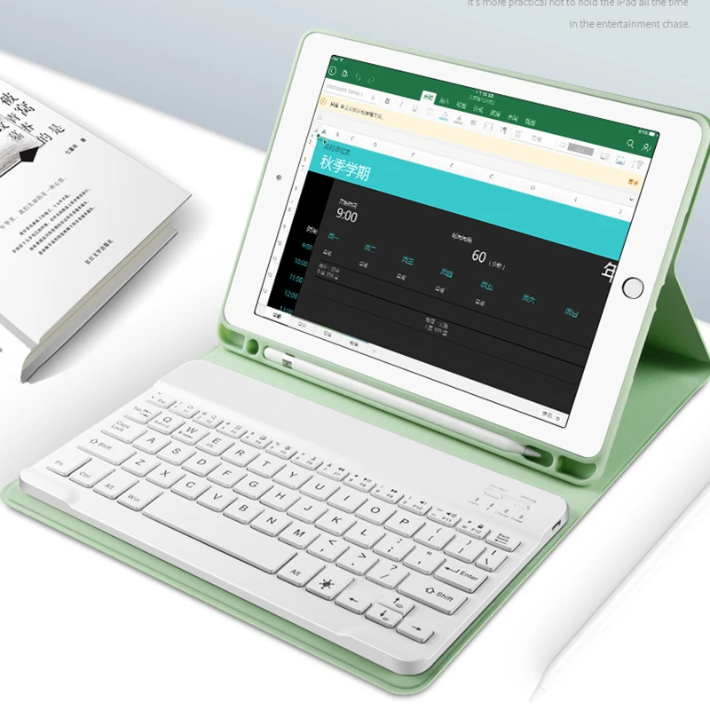 Для iPad Air 2 3 1 чехол Беспроводная Bluetooth клавиатура с держателем для карандашей