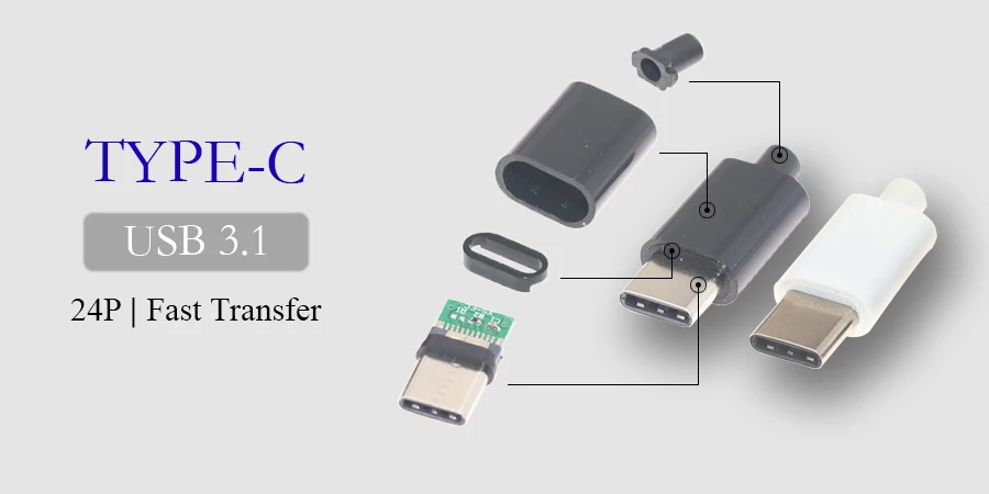 2 шт./лот type-C usb3.1 Mirco USB разъемы Jack Хвост штекер электрические терминалы Сварка DIY кабель для передачи данных Аксессуары