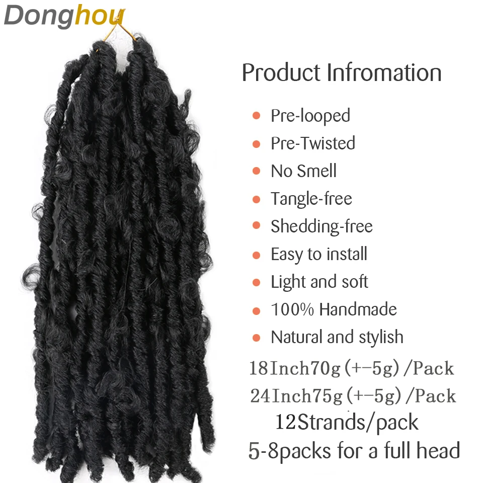 New Arrival Butterfly Locs Hair 24 Inch Pre Looped Distressed Crochet Soft Messy |