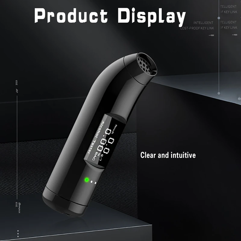 

Breathalyzer, Portable Breath Tester with LCD Display USB Rechargeable Digital ALcohol Detector
