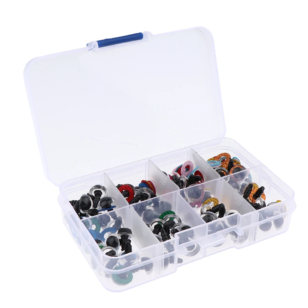 80 шт. безопасные глаза с блестками нетканые и шайба для мягкой игрушки 10 мм |