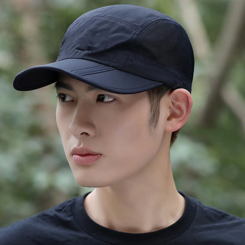 Летняя быстросохнущая складная бейсболка Мужская портативная сетчатая дышащая
