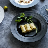european creative straw hat plate household brushed pasta plate simple western food soup plate restaurant cooking plate