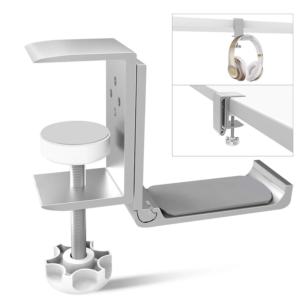

Universal Headset Hanger Headphone Hook Holder Desk Mount Stand with Foldable Clamp Supports Horizontal Vertical Installation